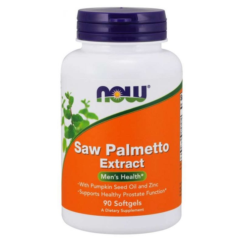 „Now Foods“ sabalpalmas (Saw Palmetto) – sabalpalmas + ķirbju sēklu eļļa + cinks 90 kapsulas