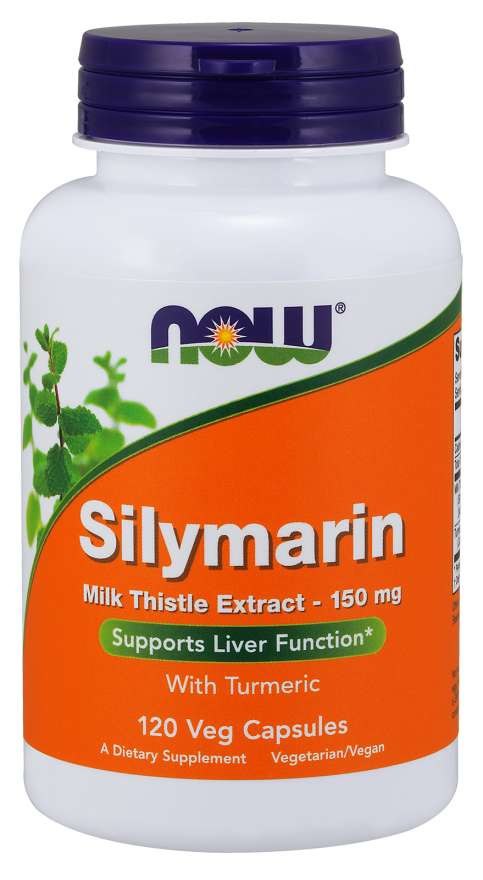 Now Foods silimarīns – silimarīns no mārdadža un kurkumas, 120 kaps.