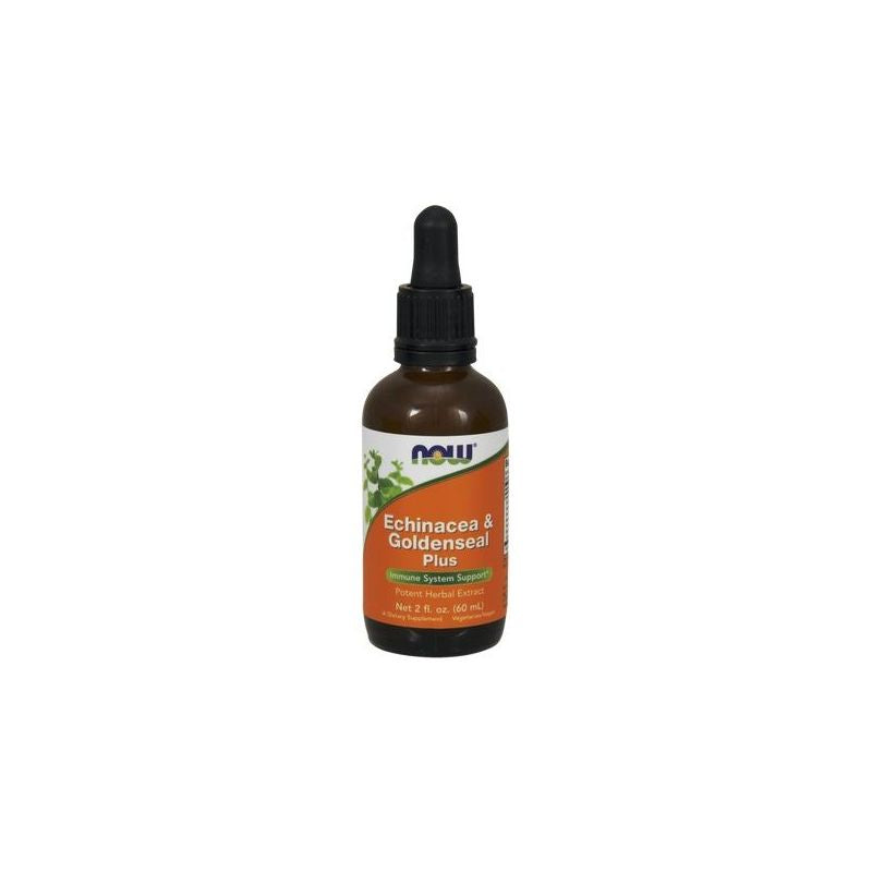 NOW FOODS Echinacejas un dzeltenās saknes ekstrakts Plus – purpura ehinaceja un dzeltenā sakne 60 ml