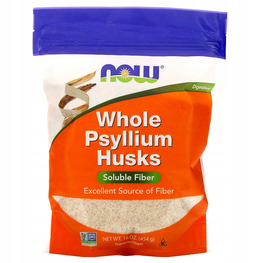 Now Foods psyllium sēnalas, veselas, 454 g