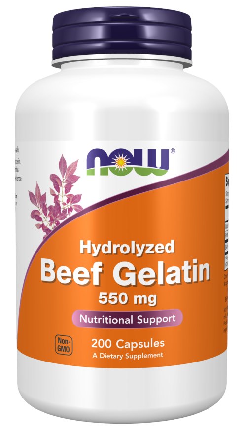 NOW FOODS liellopu želatīns - liellopu želatīns 550 mg 200 kaps.