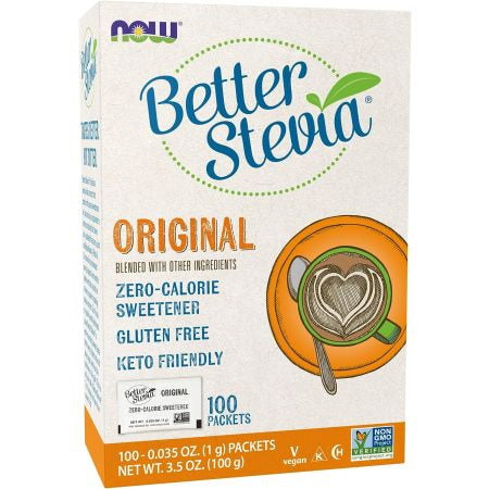 NOW FOODS Better Stevia Original – Stevija – dabiskais saldinātājs 100 paciņas