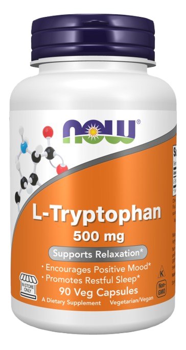 Now Foods L-triptofāns 500 mg 90 kapsulas