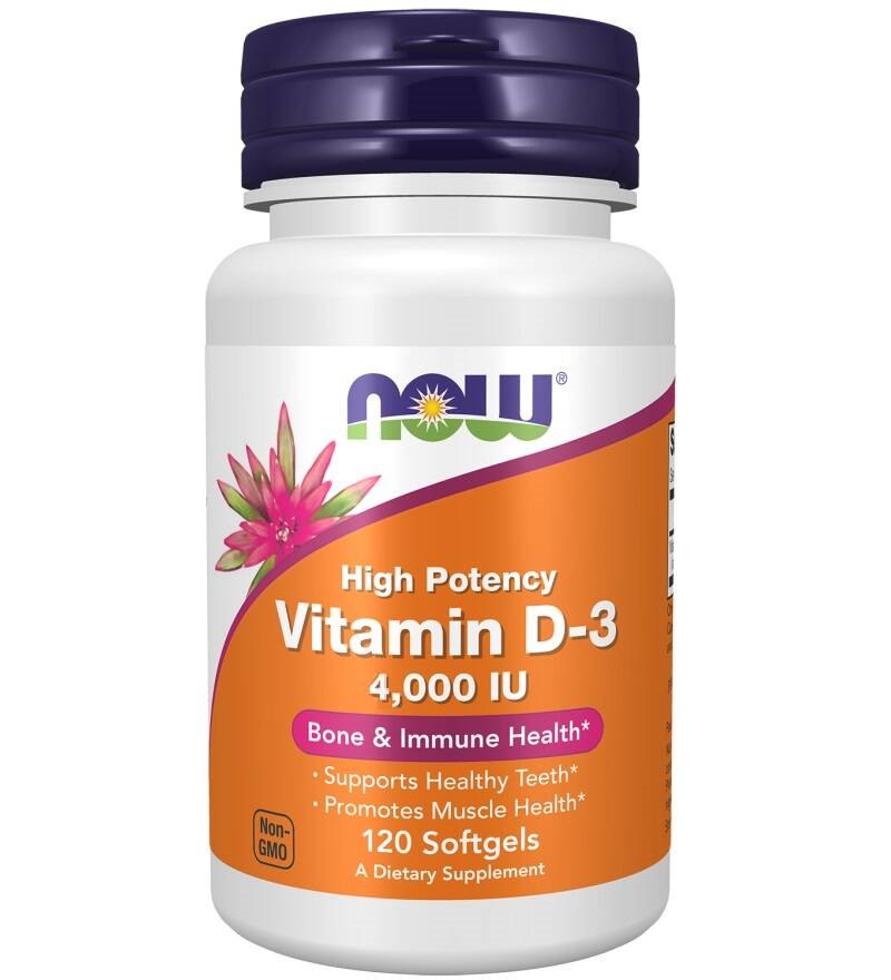 Now Foods vitaminas D3 4000 TV 120 kapsulių - Magnis.lt