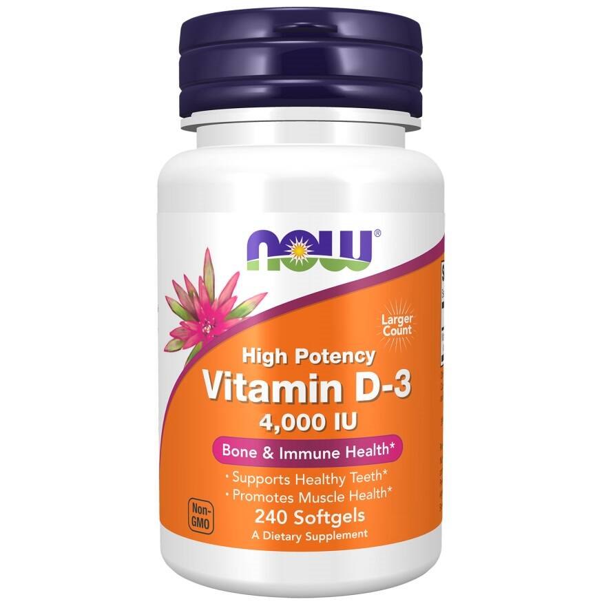 Now Foods vitaminas D3 4000 TV 240 kapsulių - Magnis.lt