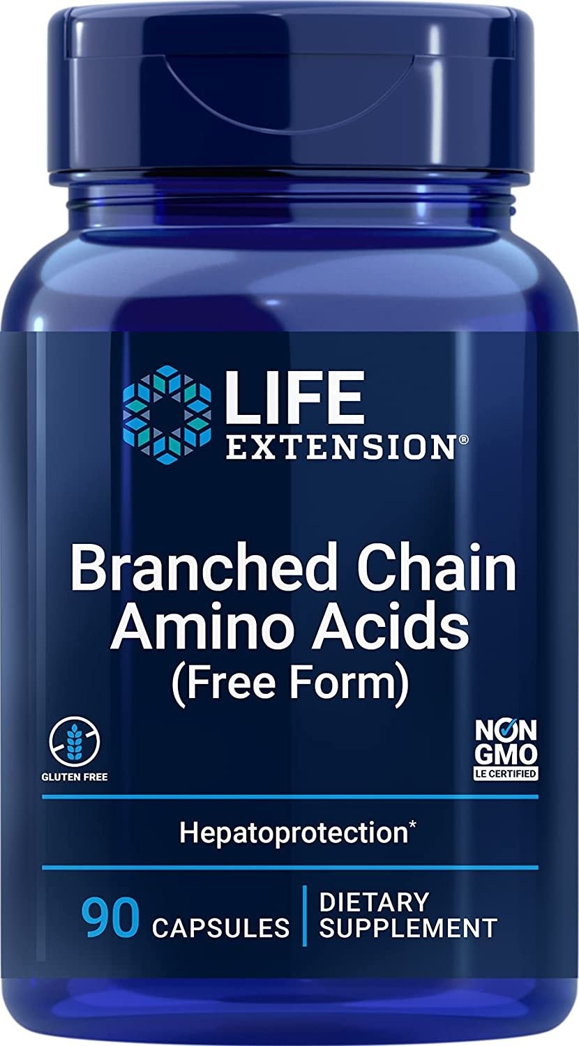Life Extension BCAA sazarotās ķēdes aminoskābes 90 kapsulas