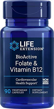 Life Extension Bioaktīvs folāts un B12 vitamīns 90 kapsulas