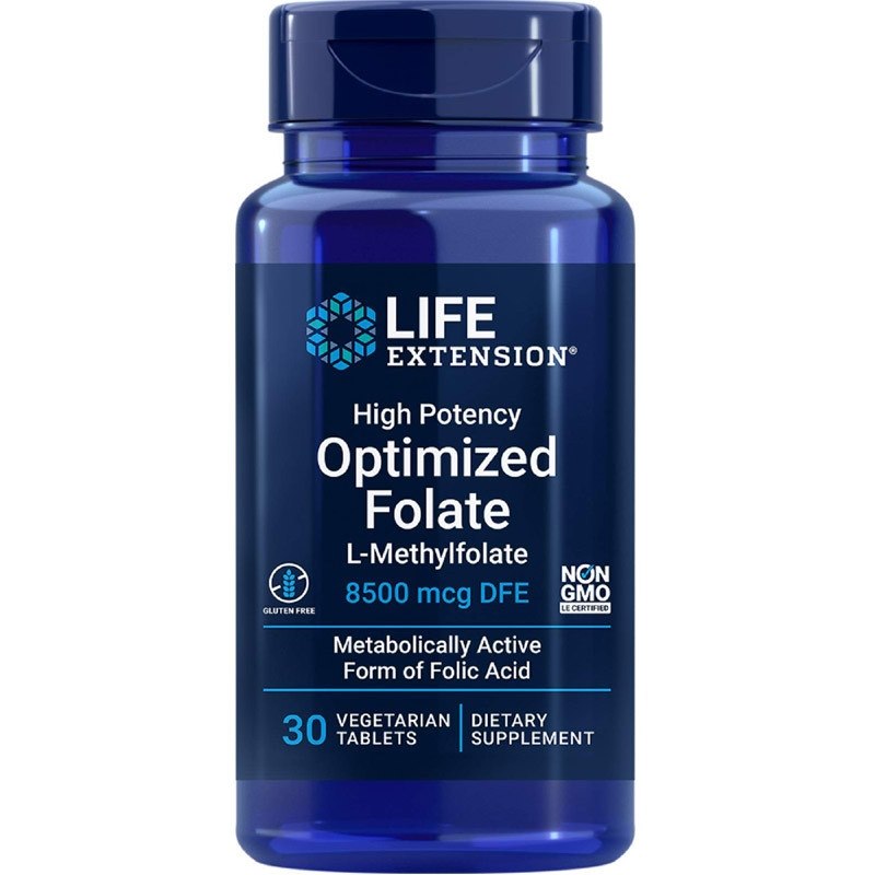 Life Extension Folian – augstas iedarbības optimizēts folāts, 30 tabletes