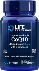 Life Extension Kofermentas Q10 Ubichinonas 50 mg + D-Limonēns 100 mg 60 kapsulas