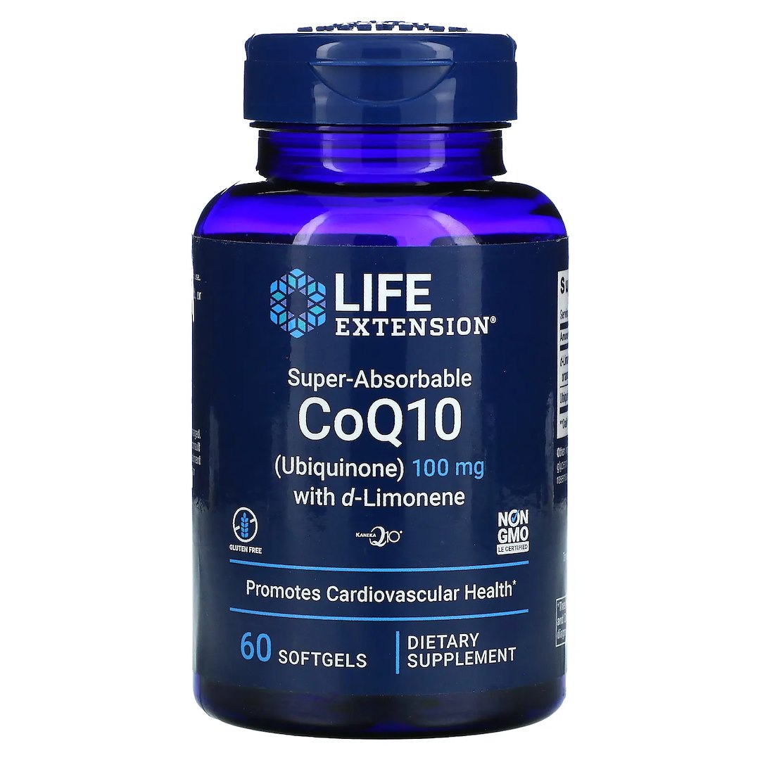 Life Extension Koferments Q10 Ubichinons 100 mg + D-Limonēns 100 mg 60 kapsulas