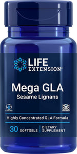 Life Extension Mega GLA ar sezama lignāniem 30 kapsulas