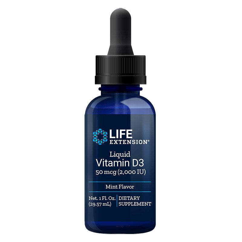 Life Extension D3 vitamīns 2000 IU – piparmētru garša 29,57 ml