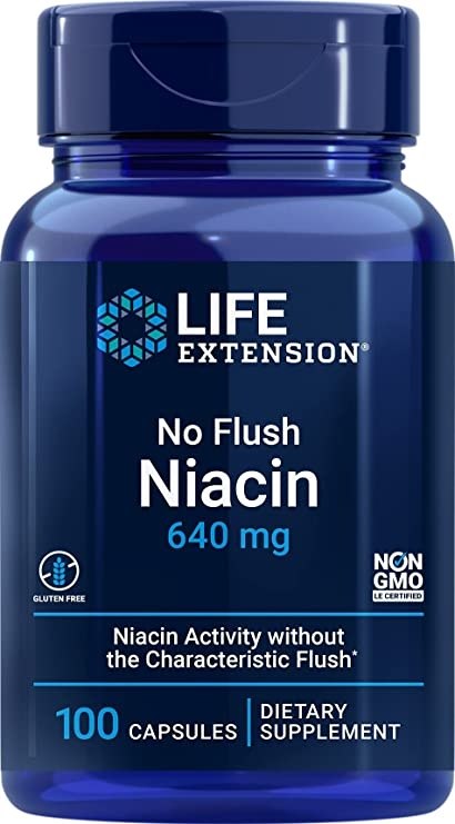 Life Extension Niacīns bez pietvīkuma 640 mg 100 kapsulas