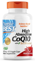 DOCTOR'S BEST koferments Q10 100 mg un piperīns BioPerine – vegānisks 60 kapsulas