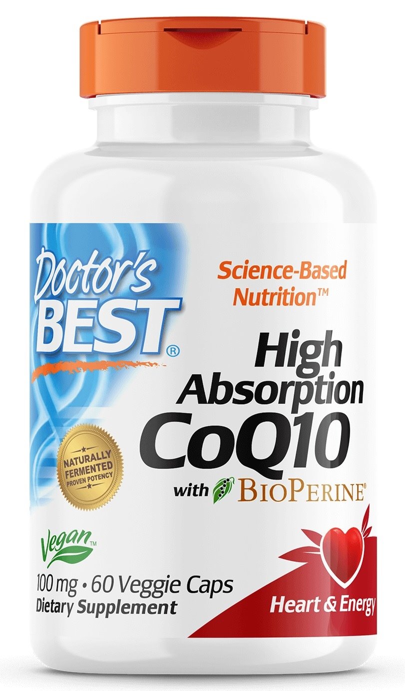 DOCTOR'S BEST koferments Q10 100 mg un piperīns BioPerine – vegānisks 60 kapsulas