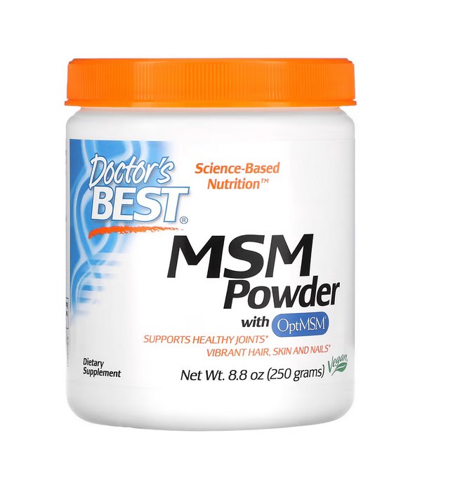 DOCTOR'S BEST sēra MSM - OptiMSM metilsulfonilmetāns 250 g
