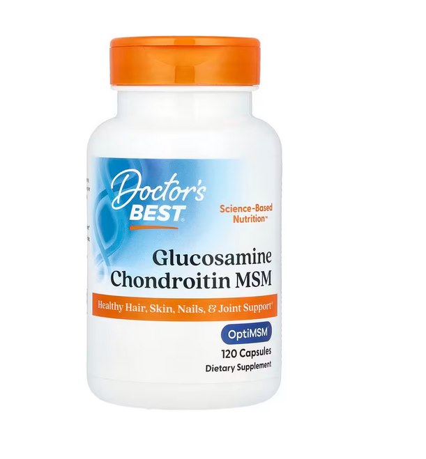 DOCTOR'S BEST glikozamīns + hondroitīns + MSM 120 kapsulas