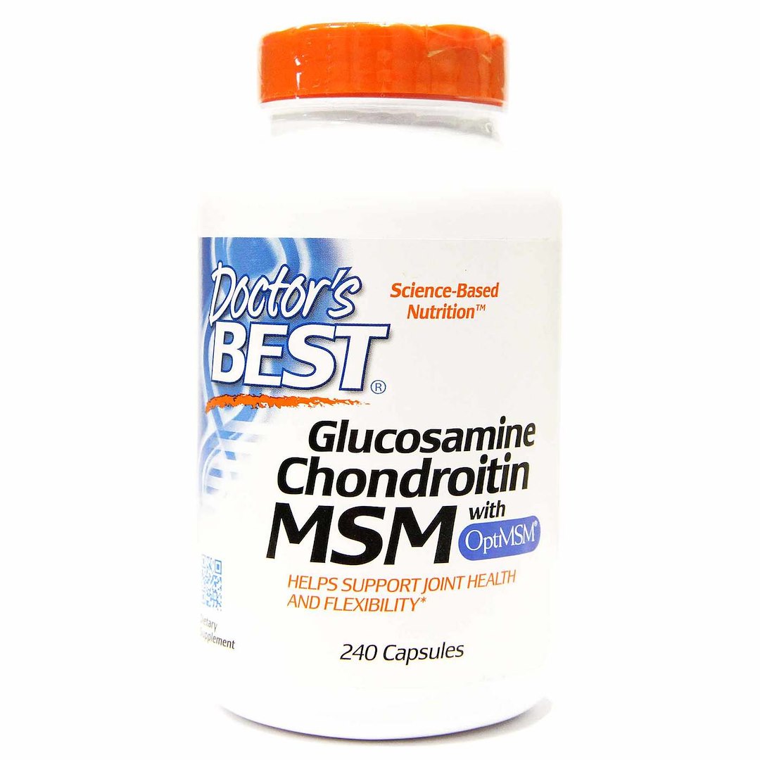 DOCTOR'S BEST glikozamīns + hondroitīns + MSM 240 kapsulas