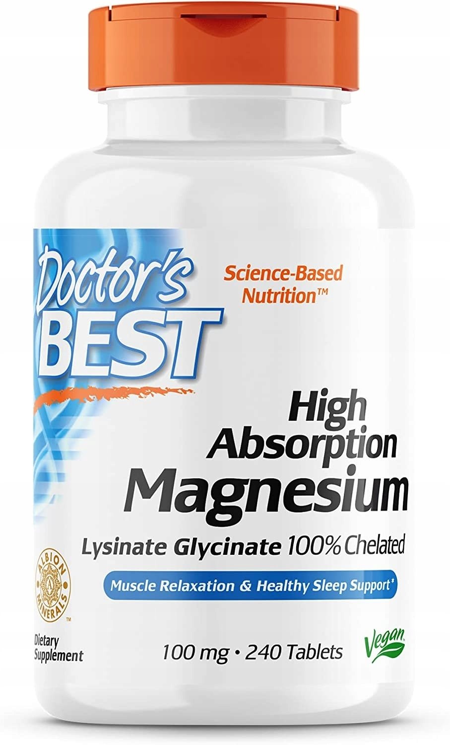 DOCTOR'S BEST augstas absorbcijas magnijs - magnijs 240 tabletes