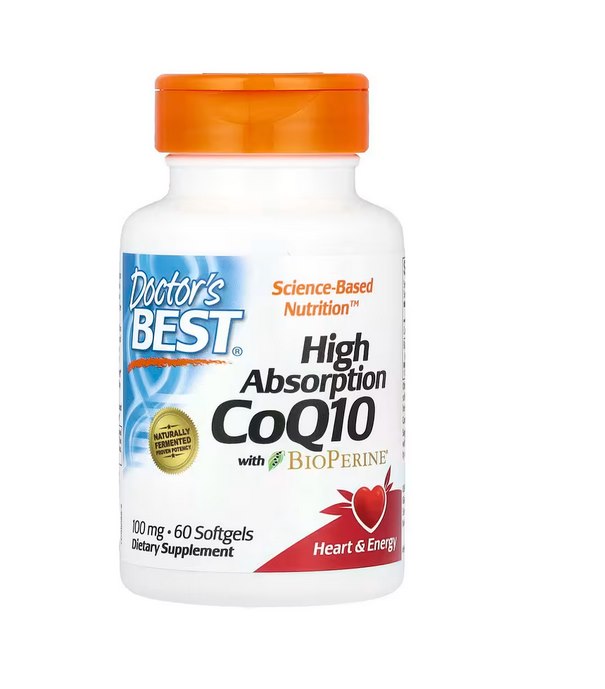 DOCTOR'S BEST koferments Q10 100 mg un piperīns BioPerine 60 kapsulas