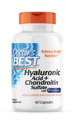 DOCTOR'S BEST hialuronskābe + hondroitīna sulfāts ar BioCell kolagēnu 60 kapsulas