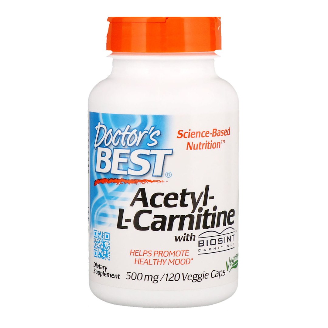 DOCTOR'S BEST acetil-L-karnitīna HCl 500 mg 120 kapsulas
