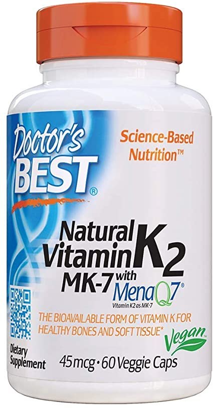 DOCTOR'S BEST vitamīns K2 MK7 45 mcg 60 kapsulas