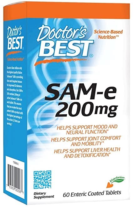 Doctor's Best receptas SAMe 200 mg 60 tabletes