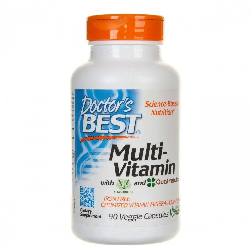 DOCTOR'S BEST multivitamīnu un minerālvielu komplekss bez dzelzs, 90 kapsulas
