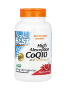 DOCTOR'S BEST koferments Q10 200 mg un piperīns BioPerine – vegānisks 180 kapsulas