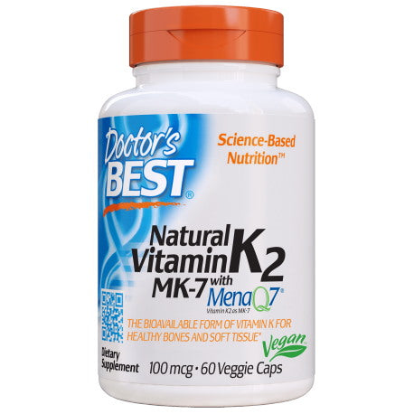 DOCTOR'S BEST vitamīns K2 MK7 100 mcg 60 kapsulas
