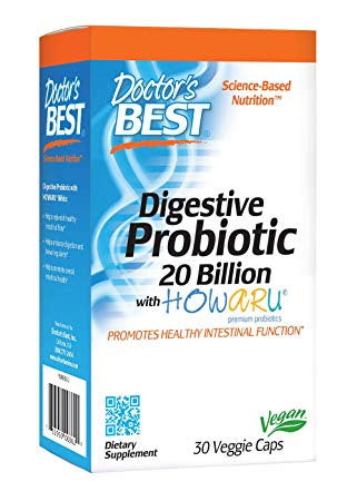 DOCTOR'S BEST Probiotiskais gremošanas probiotikas ar Howaru 30 kaps.