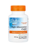 DOCTOR'S BEST koferments Q10 200 mg un piperīns BioPerine – veģetāriešiem, 60 kapsulas