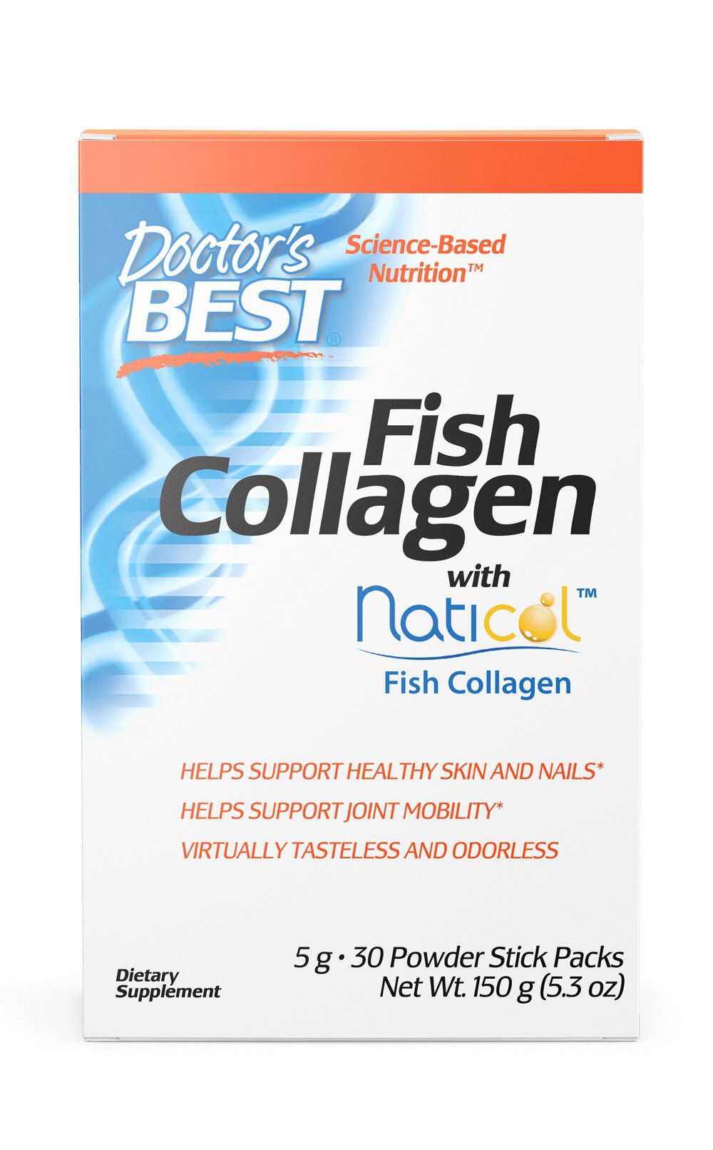DOCTOR'S BEST zivju kolagēns ar Naticol paciņām, 5 g 30 gab.