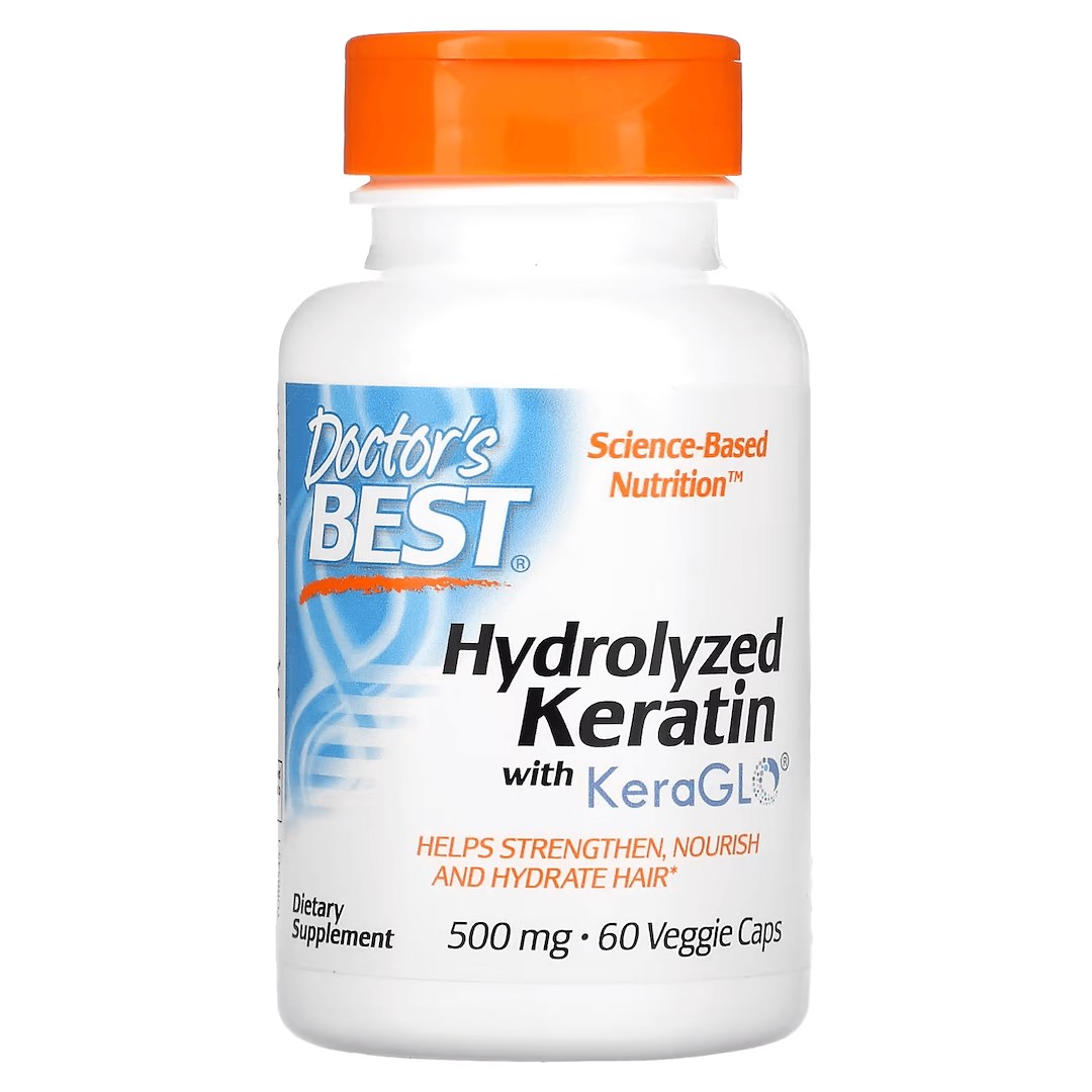 DOCTOR'S BEST hidrolizēts keratīns 500 mg 60 kapsulas