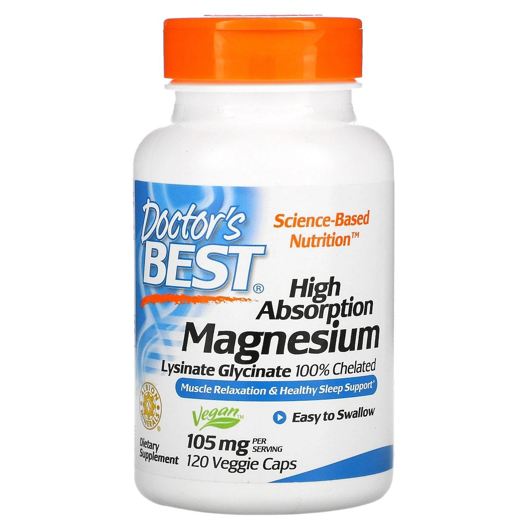 DOCTOR'S BEST augstas absorbcijas magnijs - magnijs 120 kapsulas