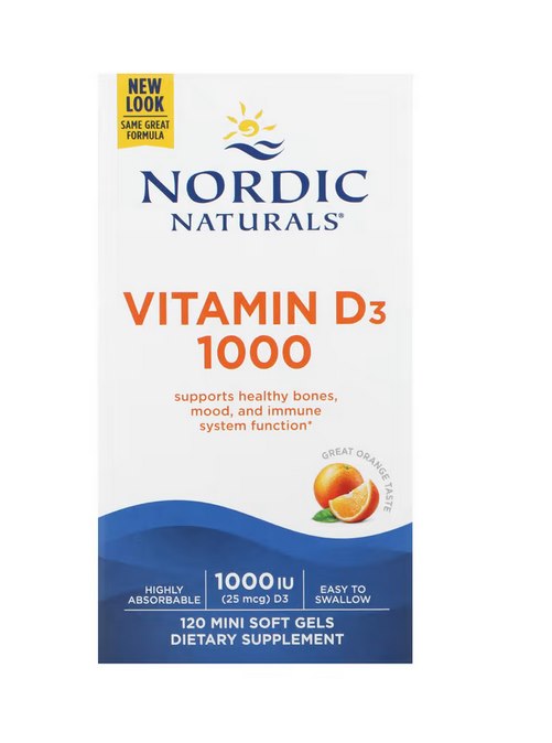 NORDIC NATURALS D3 vitamīns 1000 SV 120 kapsulas