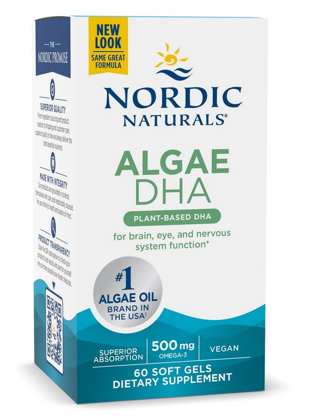 NORDIC NATURALS aļģu DHA Omega 3 60 kapsulas