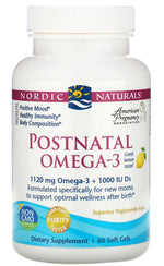 NORDIC NATURALS pēcdzemdību Omega-3, 60 kapsulas