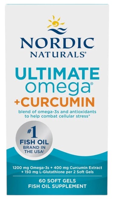 Nordic Naturals Ultimate Omega + kurkumīns 60 kapsulas