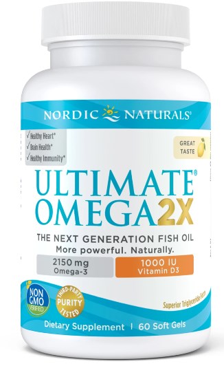 NORDIC NATURALS Ultimate Omega 2X ar D3 vitamīnu, 60 kapsulas