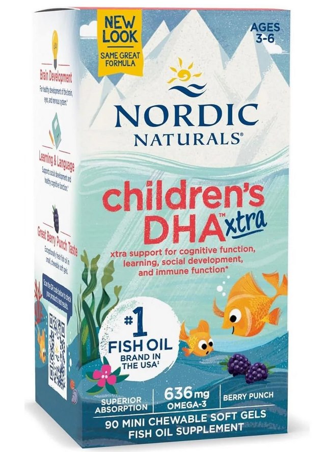 NORDIC NATURALS bērniem DHA Xtra 636 mg 90 kapsulas