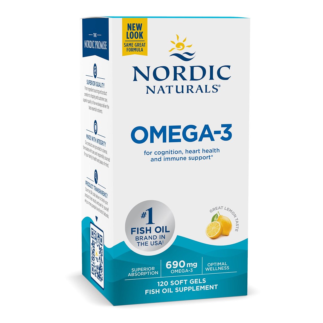 NORDIC NATURALS Omega-3, ar citronu garšu, 120 kapsulas