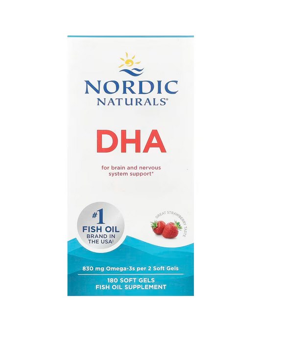 NORDIC NATURALS DHA Omega-3 eļļa, 180 kapsulas