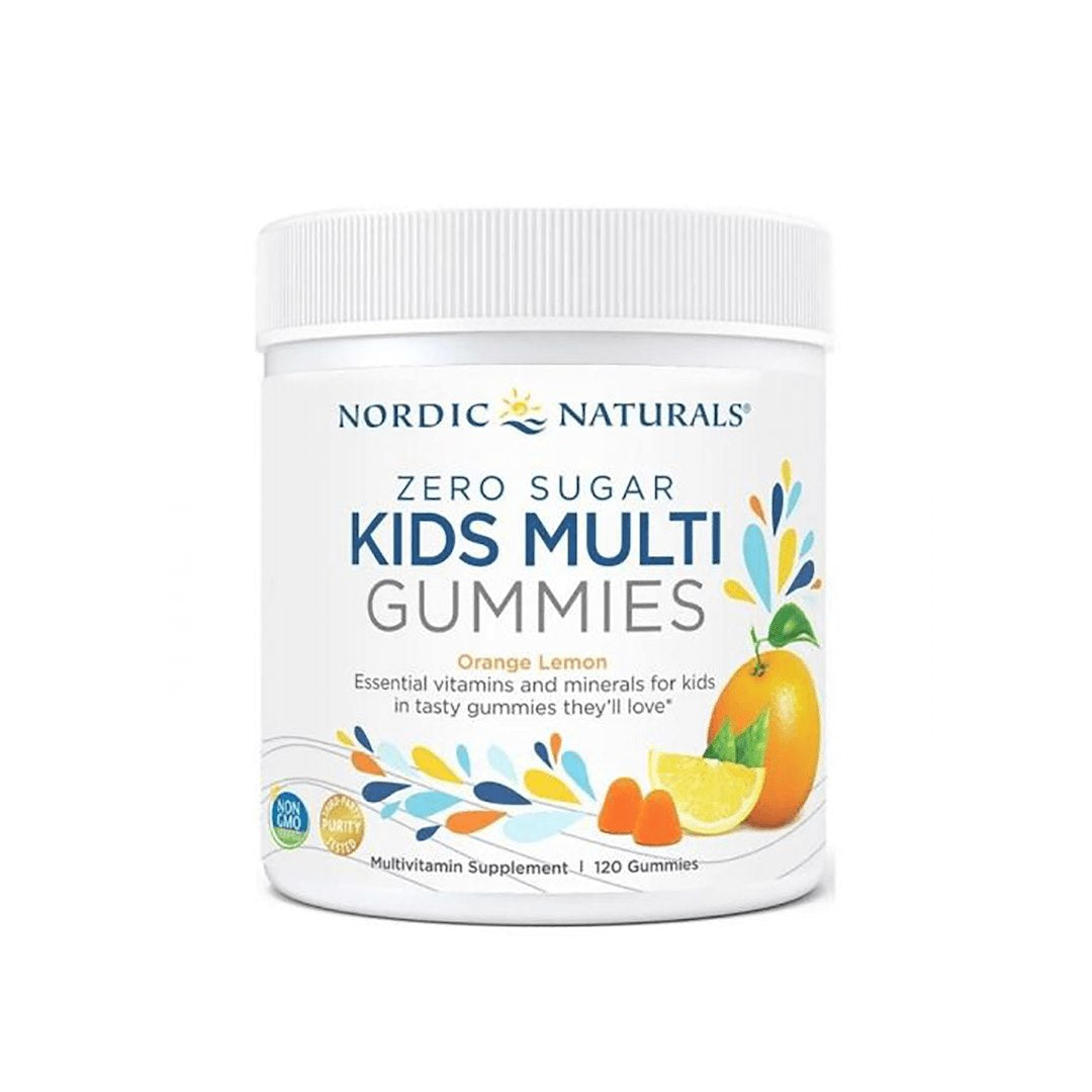 NORDIC NATURALS Bērniem Multi Zero Sugar apelsīnu un citrona garšas želeja 120 tabletes