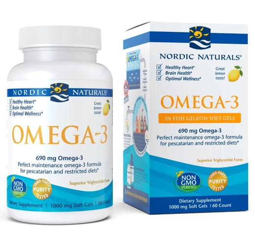NORDIC NATURALS Omega-3 zivju želatīnā 60 kapsulas