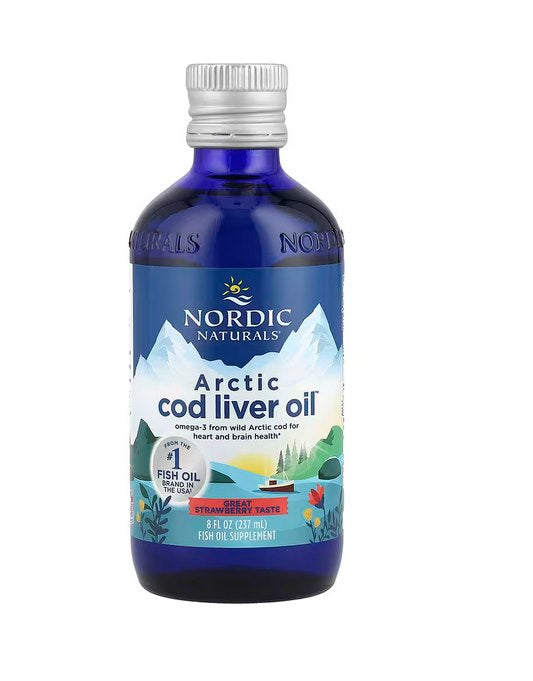 NORDIC NATURALS Arktiskā mencu aknu eļļa ar zemeņu garšu 237 ml