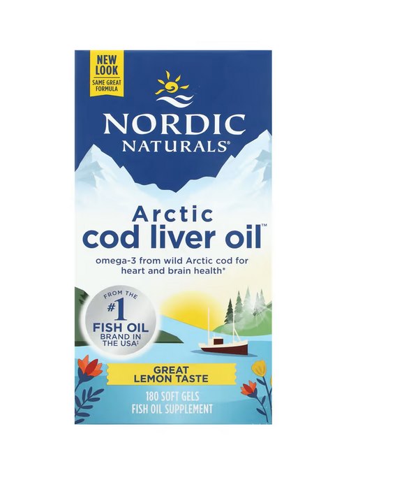 NORDIC NATURALS Arktikas mencu aknu eļļa ar citronu 180 kaps.