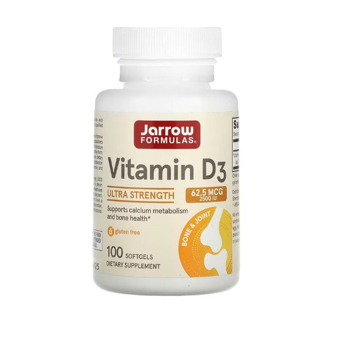 JARROW FORMULAS D3 vitamīns 2500 SV 100 kapsulas