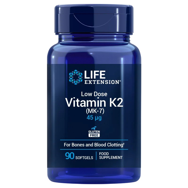 Life Extension mažos dozės vitamīns K2 MK7 ES 90 kapsulas